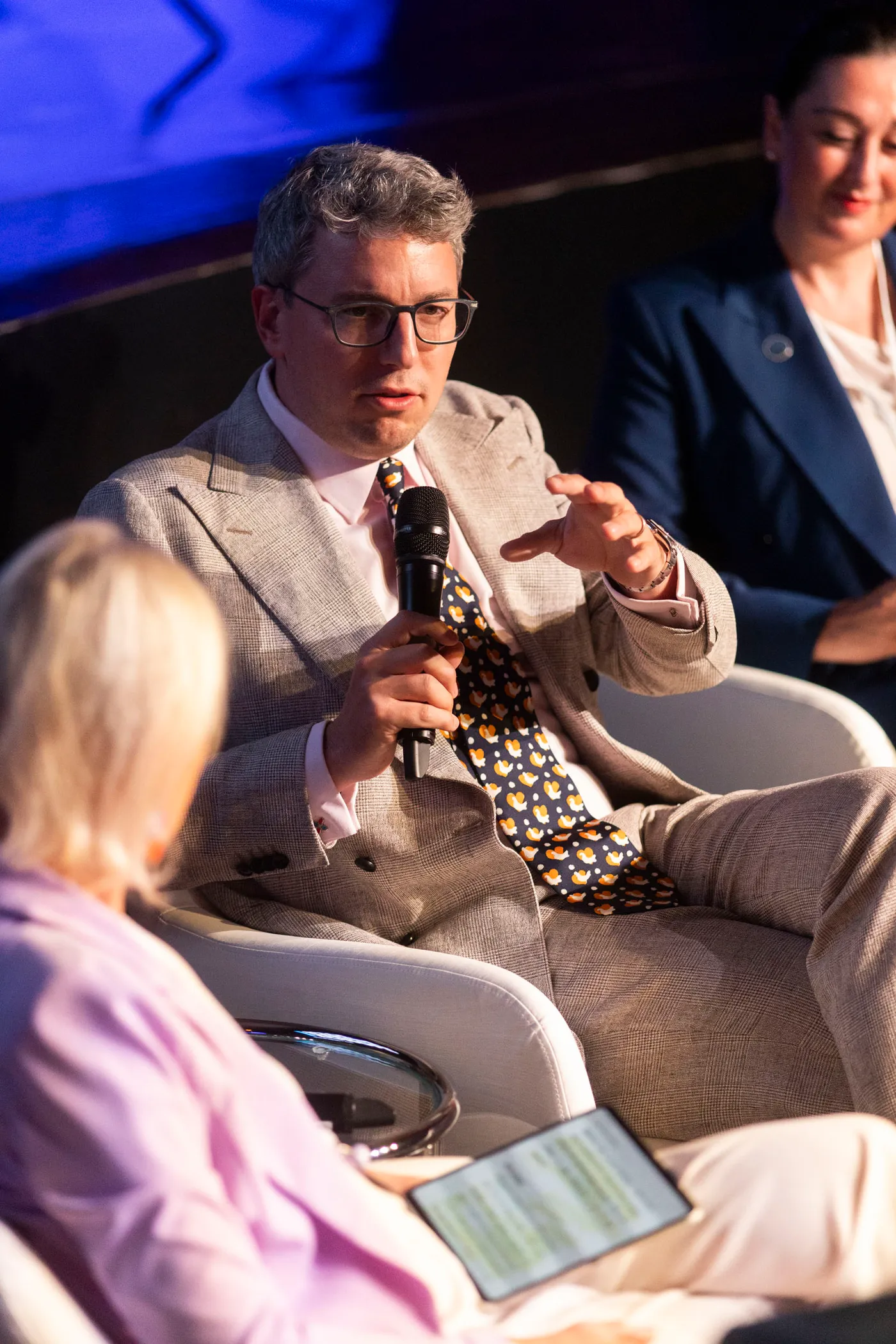 Sven Clement lors d’un panel à Space Debate Europe à Madrid, septembre 2026