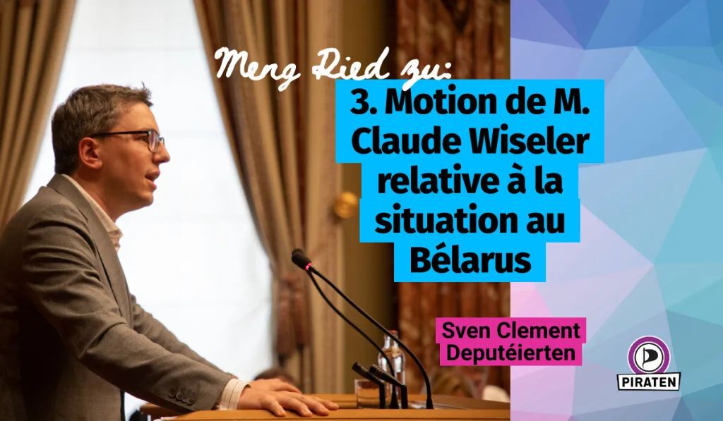 Header for 3. Motion de M. Claude Wiseler relative à la situation au Bélarus