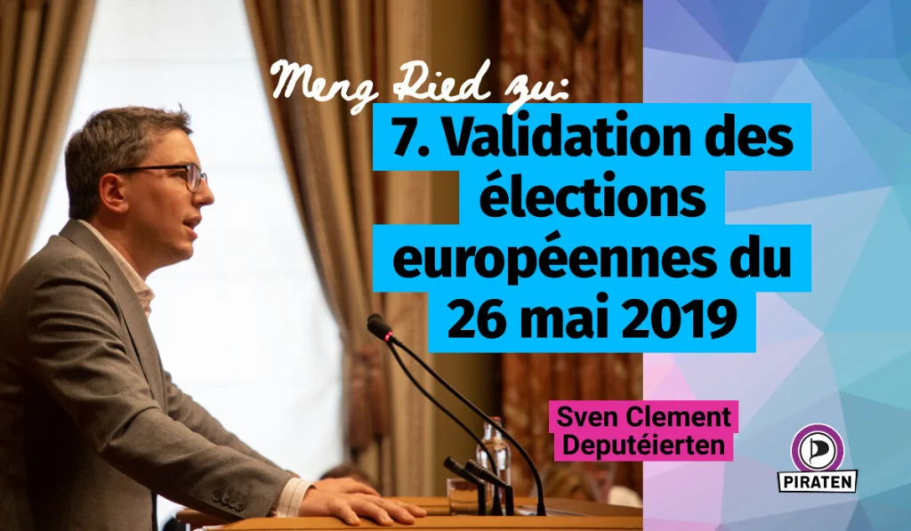 Header for 7. Validation des élections européennes du 26 mai 2019