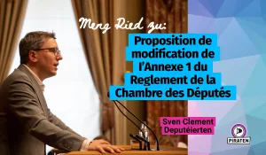 Header for Proposition de modification de I’Annexe 1 du Reglement de la Chambre des Députés